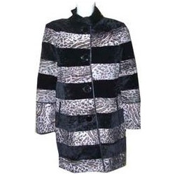 Leather 100 Γυναικείο Ημίπαλτο Δερμάτινο Μαύρο Άσπρο 05-W-PONY-B