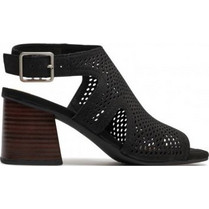 Clarks Siara 65 Flow Γυναικεία Πέδιλα Μαύρα με Χοντρό Ψηλό Τακούνι 26176344