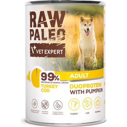VetExpert Raw Paleo Adult Duoprotein with Turkey, Cod & Pumpkin 400gr