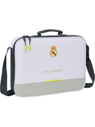 Safta Real Madrid C.F Σχολική Τσάντα Ώμου Γυμνασίου - Λυκείου Λευκή S4312982