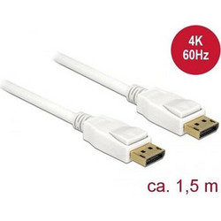 DeLOCK Καλώδιο DisplayPort 1.2 to DisplayPort Male 1.5m White 85509
