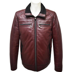 Leather 100 Ανδρικό Μπουφάν Χειμωνιάτικο Δερμάτινο Μπορντό 07-M-E-1947