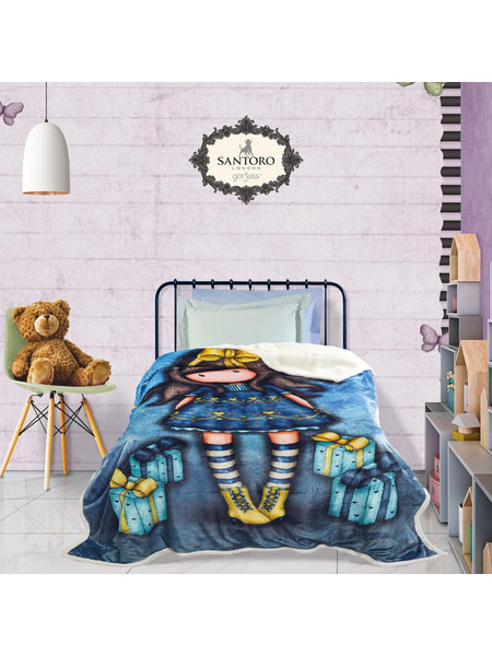 Das Home 5020 Παιδική Κουβέρτα Fleece Santoro Gorjuss Just Because 160x220 Μπλε