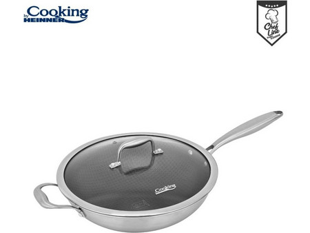 Heinner Titanium3 Wok Ανοξείδωτο Αντικολλητικό με Καπάκι 30cm HR-MRK-28W