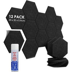 Acustico Audiodesigner PET Hexagon Ηχοαπορροφητικά Πάνελ 20x20x9cm 12τμχ Μαύρα