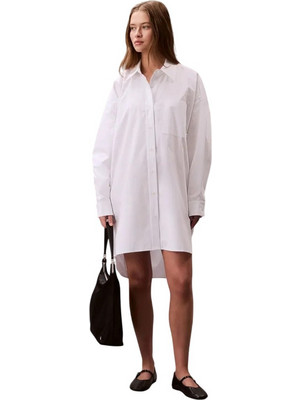 Calvin Klein Mini Καθημερινό Φόρεμα Σεμιζιέ Λευκό LV047C022G-YAA