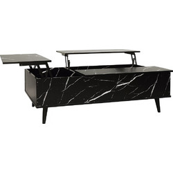 PoliHome Sterling Τραπεζάκι Σαλονιού Ορθογώνιο Μάυρο MDF Μ121xΠ69xΥ40cm 162843549