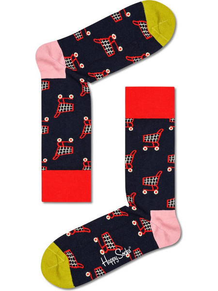 Happy Socks Shop Til You Drop Ανδρικές Κάλτσες Ψηλές με Σχέδια Πολύχρωμες SYD01-6500