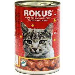 Rokus Adult with Beef Chunks in Gravy 24x410gr