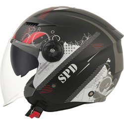 SPD 663 Black Red Κράνος Μηχανής Jet 1250gr