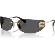 Miu Miu MUA51S 5AK5S0 Γυναικεία Γυαλιά Ηλίου Μάσκα Μεταλλικά Χρυσά με Μαύρο Φακό