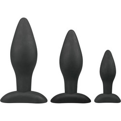 EasyToys Rocket Silicone Σετ Πρωκτικές Σφήνες Μαύρες 3τμχ