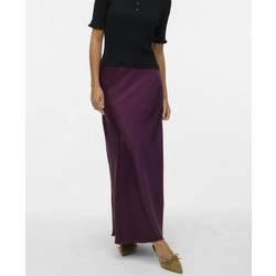 Vero Moda Μακριά Φούστα Σατέν Ψηλόμεση Μπορντό 10334592