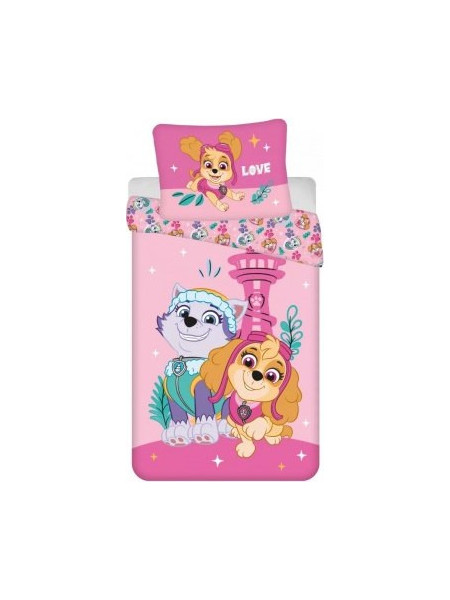Paw Patrol Pink Love Σετ Παιδική Παπλωματοθήκη Μονή 140x200 Ροζ Φούξια
