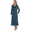 PNN Nightwear Γυναικείο Νυχτικό Χειμωνιάτικο Βελουτέ Πετρόλ 1263-0035-4