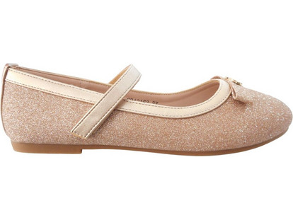 Zak Shoes Παιδικές Μπαλαρίνες Δερμάτινες Ανατομικές με Σκρατς Ροζ Χρυσές SD12163