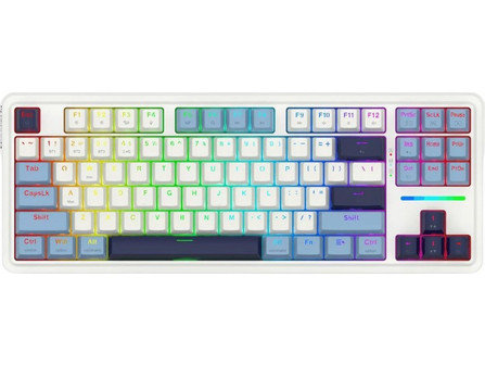 Redragon Antonium K728 Pro Ασύρματο Μηχανικό Gaming Πληκτρολόγιο TenKeyLess με Custom Dragon Chant Διακόπτες RGB White Blue