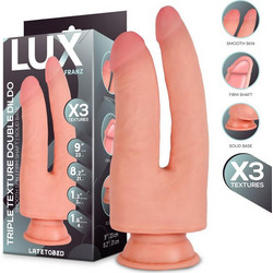 LateToBed Lux Franz Triple Density Διπλό Dildo με Βεντούζα 23cm Flesh