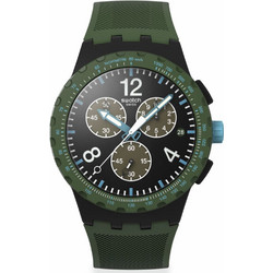 Swatch Olive Rush Ανδρικό Ρολόι Χρονογράφος με Πράσινο Καουτσούκ Λουράκι SUSB421