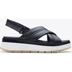 Clarks Tuscan Cross Δερμάτινα Γυναικεία Σανδάλια Ανατομικά Μαύρα 26182233