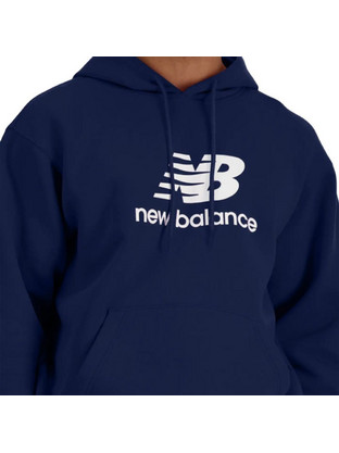 New Balance Shirt Stacked Logo Hoodie Ανδρικό Αθλητικό Φούτερ με Κουκούλα Navy Μπλε MT41501-NNY