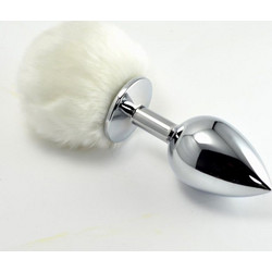 Lovetoy Pompon Metal Large Πρωκτική Σφήνα 17cm Λευκή