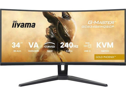 iiyama GCB3486WQSCP-B1 Ultrawide VA HDR Curved Gaming Monitor 34" 3440x1440 QHD 240Hz 0.4ms
