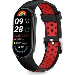 Tech-Protect Iconband Air Λουράκι Σιλικόνης Black / Red (Xiaomi Smart Band 8 / 9 / 10)