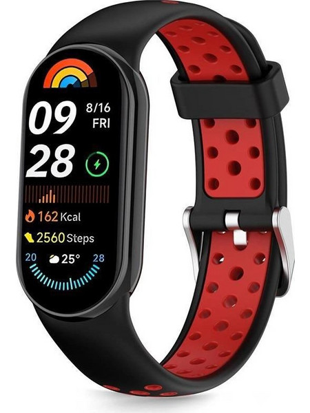 Tech-Protect Iconband Air Λουράκι Σιλικόνης Black / Red (Xiaomi Smart Band 8 / 9 / 10)