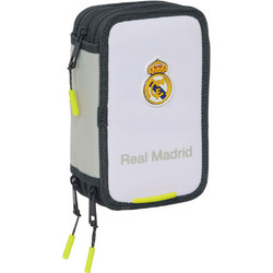 Safta CF Real Madrid Κασετίνα Γεμάτη με 3 Θήκες Λευκή Γκρι 412554857