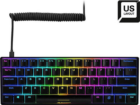Sharkoon SGK50 S4 Μηχανικό Gaming Πληκτρολόγιο 60% με Kailh Red Διακόπτες RGB Black
