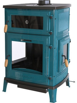 Thermozoff 8000 Μαντεμένια Ξυλόσομπα 13.3kW Τιρκουάζ
