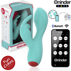 Oninder Cute Love Bunny G-Spot Vibrator Δονητής Rabbit για Ζευγάρια με App Control Πράσινος