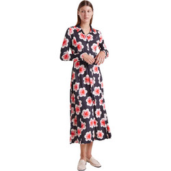Compania Fantastica Midi Καθημερινό Φόρεμα Floral Σεμιζιέ Μεταξωτό Μαύρο CT53C/41012