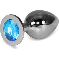 Lovetoy Rosebud Classic Large Πρωκτική Σφήνα Diamond Plug 10cm Ασημί Γαλάζια