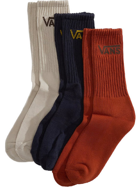 Vans Ανδρικές Κάλτσες Ψηλές Καφέ Navy Μπλε Γκρι 3Pack VN000QBVJDU1