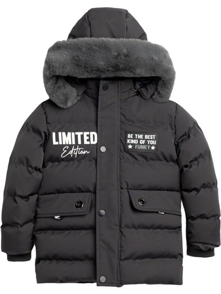 Funky Παιδικό Μπουφάν Χειμωνιάτικο Puffer Αντιανεμικό Ανθρακί 226-318107-2