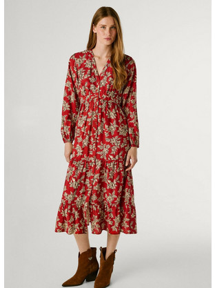 Pepe Jeans Midi Καθημερινό Φόρεμα Μπορντό PL9537695-271