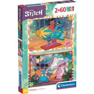 Παιδικό Puzzle Clementoni Super Color Disney Stitch 2x60 Κομμάτια