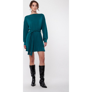 Helmi Mini Καθημερινό Φόρεμα Πλεκτό Πετρόλ 54-05-008Α