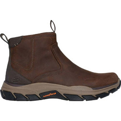 Skechers Respected - Evanston Ανδρικά Μποτάκια Δερμάτινα Καφέ με Φερμουάρ 205176-COC