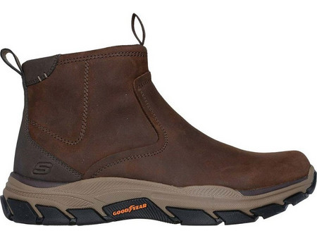 Skechers Respected - Evanston Ανδρικά Μποτάκια Δερμάτινα Καφέ με Φερμουάρ 205176-COC