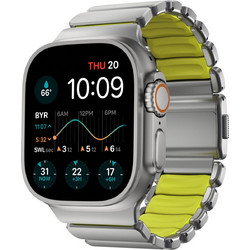 Nomad Stratos Titanium FKM Λουράκι Μεταλλικό Natural / Volt (Apple Watch 42 / 44 / 45 / 46 / 49mm)