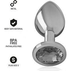 Intense Small Πρωκτική Σφήνα Diamond Plug 7cm Ασημί Μαύρη D-234371