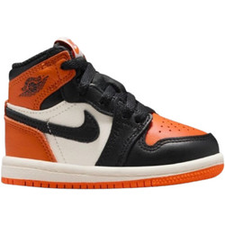 Jordan Air Jordan 1 Retro Παιδικά Sneakers Μποτάκια Μαύρα Πορτοκαλί FD1413-008