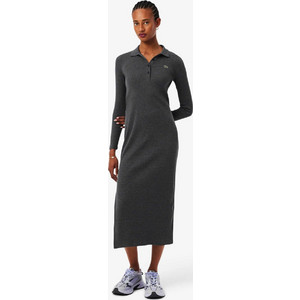 Lacoste Midi Καθημερινό Φόρεμα Ριπ Ανθρακί EF5297