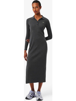 Lacoste Midi Καθημερινό Φόρεμα Ριπ Ανθρακί EF5297