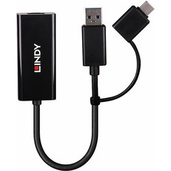 Lindy 43412 Ενσύρματος Ethernet USB Αντάπτορας Δικτύου 1Gbps