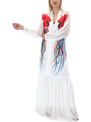 C.Manolo Maxi Βραδινό Φόρεμα Λευκό DK25069