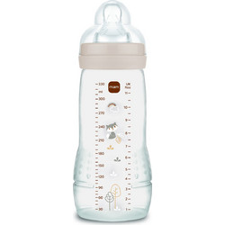 MAM Easy Active Πλαστικό Μπιμπερό με Θηλή Σιλικόνης 4+ Μηνών Raccoon Beige 330ml